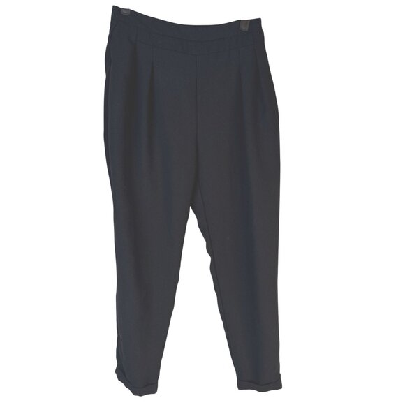 2/$30 ZARA Basic M Black Straight Leg Dress Pants With Cuffs - Picture 3 of 12